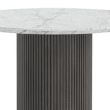 Milo Black Marble & Mango Round Fluted Dining Table