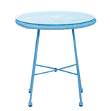 Monaco Blue 2 Seat Garden Egg Chair Bistro Set Table with glass top