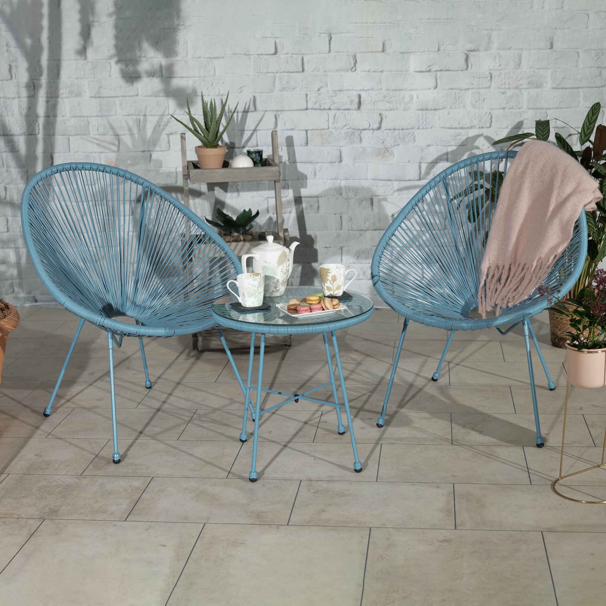 Rattan egg chair on sale bistro set