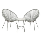 Monaco Grey 2 Seat Garden Egg Chair Bistro Set