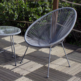 Monaco Grey 2 Seat Garden Egg Chair Bistro Set