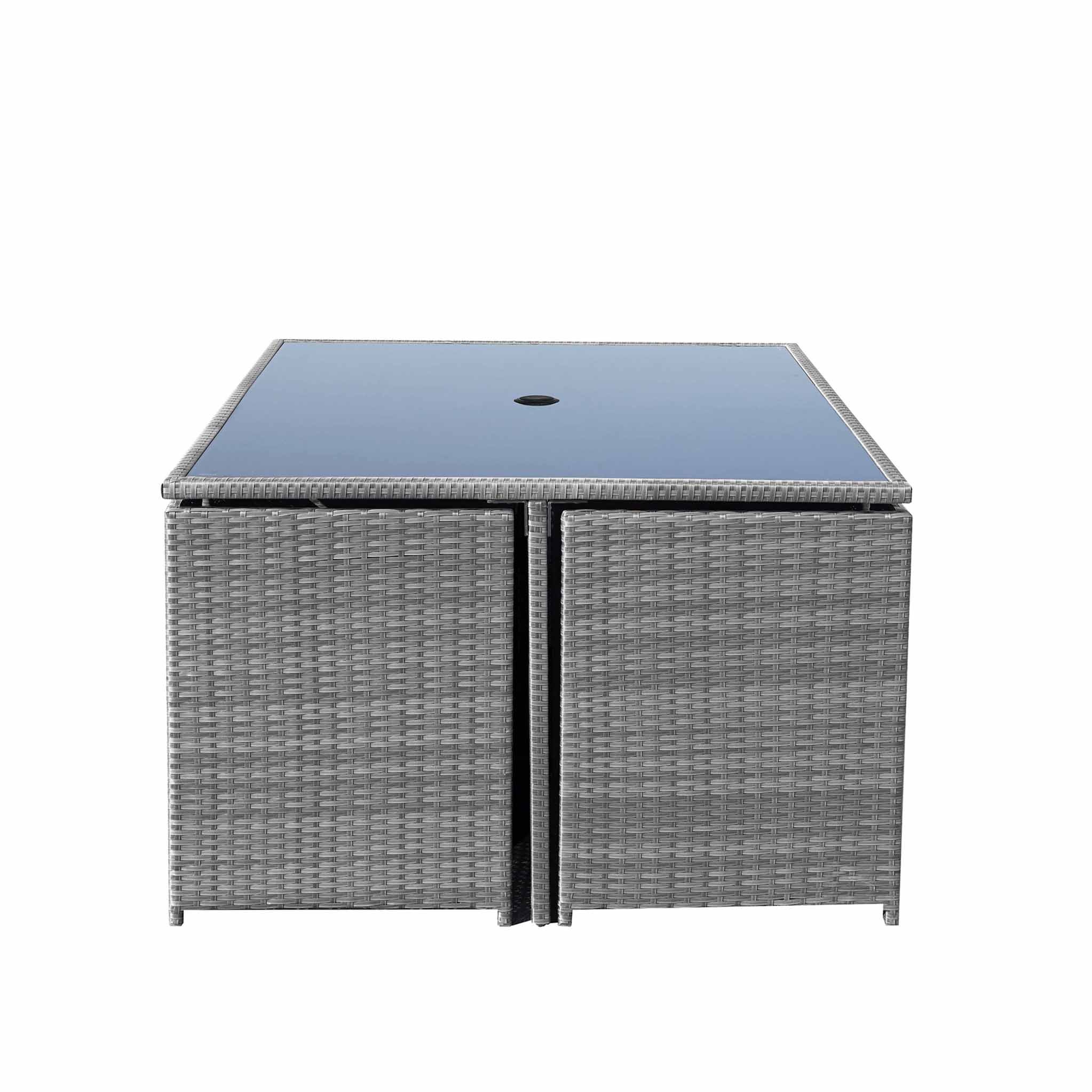 Grey rattan 4 seat cube deals set