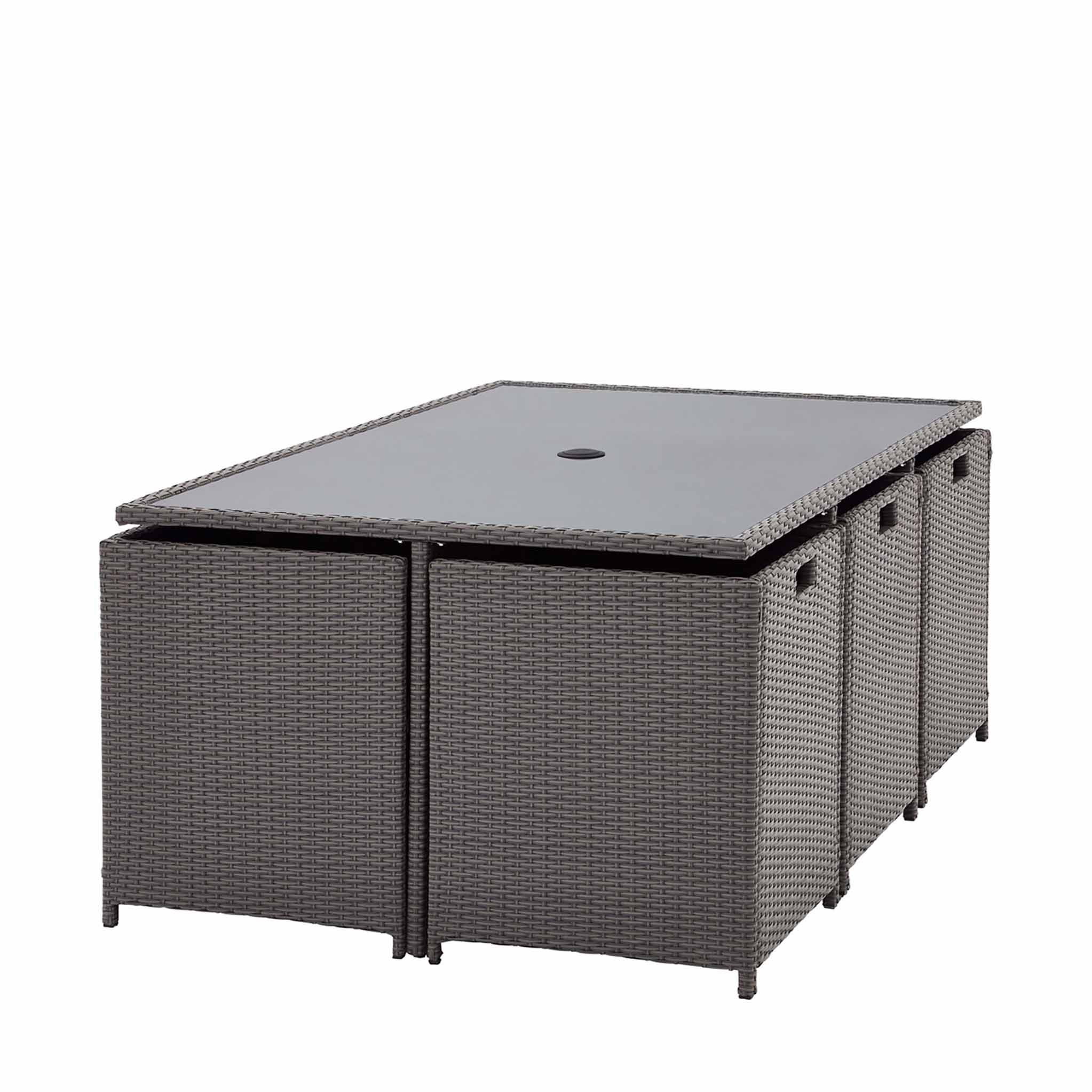 Rattan effect cube discount set