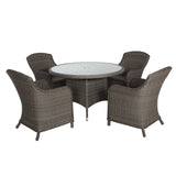 Paris 4 Seat 110cm Lux Rattan Garden Dining Set