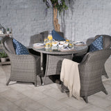 Paris 4 Seat 110cm Lux Rattan Garden Dining Set Lifestyle Setting