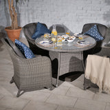 Paris 4 Seat 110cm Lux Rattan Patio  Dining Set