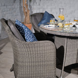 Paris 4 Seat 110cm Lux Rattan Garden Dining Set armchair close up