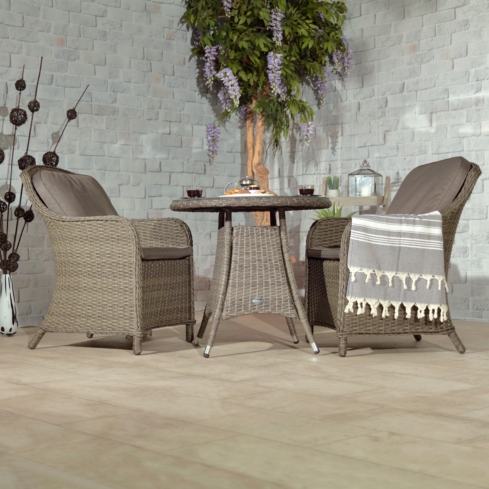 Rattan 2 seater 2024 dining set