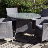 Paris 110cm 4 Seat Rattan Round Dining Set