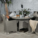 Paris 110cm 4 Seat Rattan Round Dining Set