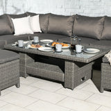 Paris Rattan Lounge Dining Set with Rise and Fall Table