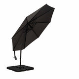 3m Deluxe Pedal Operated Cantilever Parasol - Grey