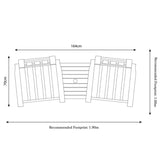 Porto Green Companion Wooden Love Seat Dimensions & Size Guide