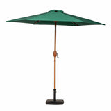 2.5m Green Crank & Tilt Garden Parasol with Wood Look Frame from Roseland Furniture