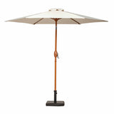 2.5m Ivory Outdoor Parasol Umrbella with wood look aluminium frame