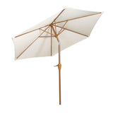 2.5m Ivory Crank & Tilt Parasol with wood look aluminium frame