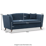 Pippa Plush Velvet 3 Seater Sofa dimensions