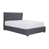 Richmond Faux Linen Button Tuft Ottoman Storage Bed Frame