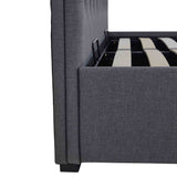 Richmond Faux Linen Ottoman Storage Bed Frame side close up