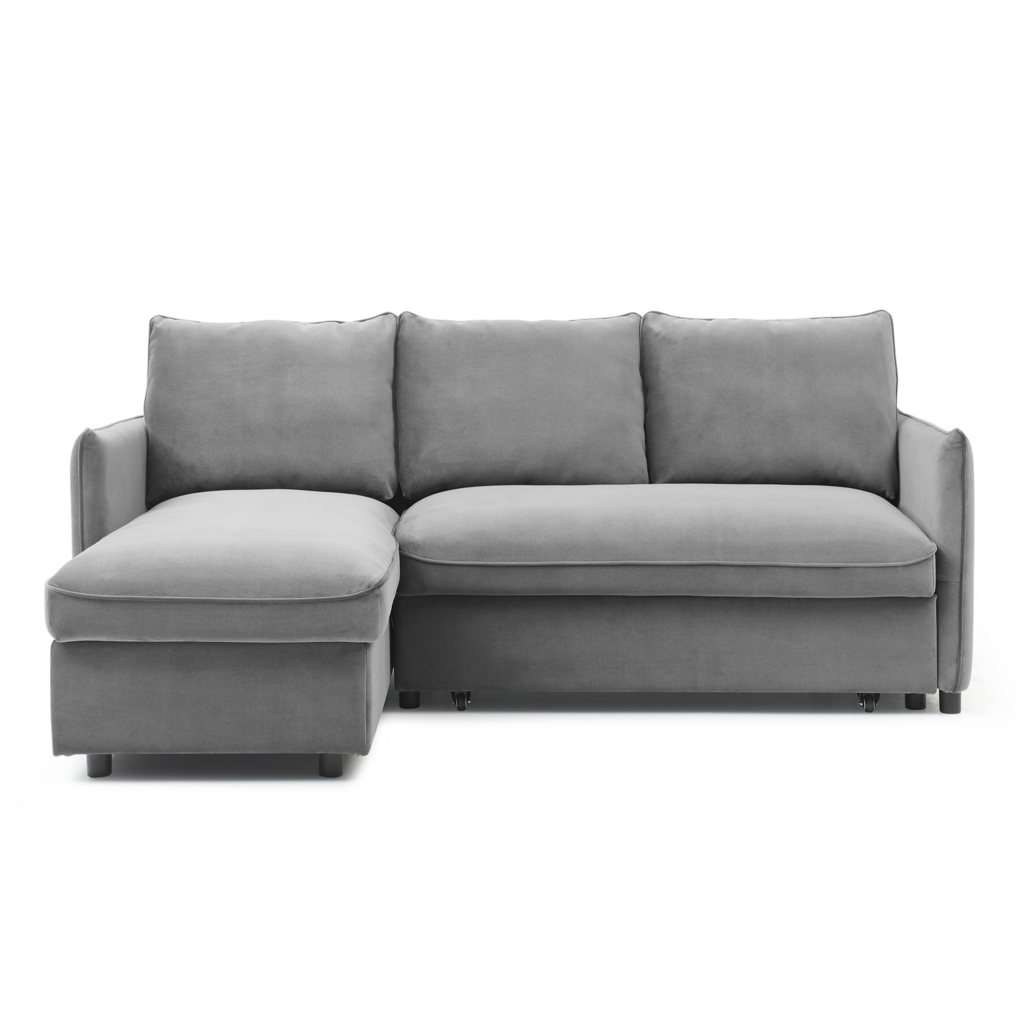 Corner velvet online sofa bed