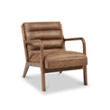 Jacques Brown Ribbed Faux Leather Armchair from Roseland