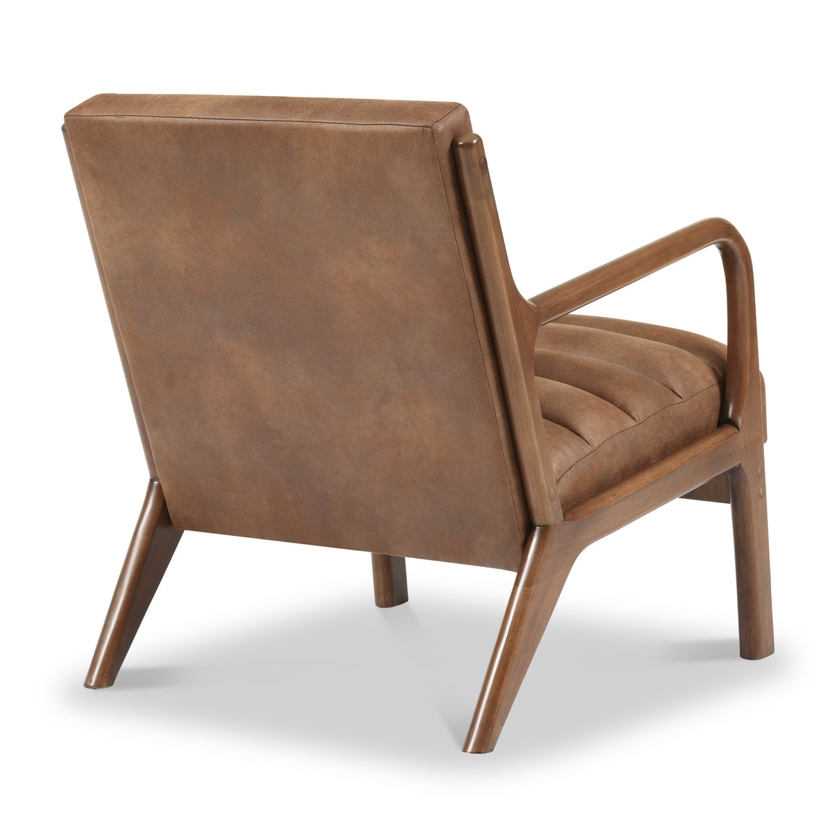 Jacques Brown Ribbed Faux Leather Armchair