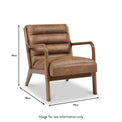 Jacques Brown Ribbed Faux Leather Armchair dimensions