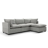 Hampton Grey 3 Seater Boucle Chaise Sofa