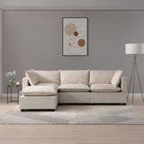 Hampton Natural 3 Seater Boucle Chaise Sofa for living room