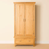 Newlyn Oak Double Wardrobe with Drawer from Roseland