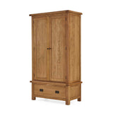 Zelah Oak Double Wardrobe with Drawer - Side view