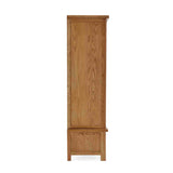 Zelah Oak Double Wardrobe with Drawer - Side on view