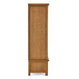 Zelah Oak Triple Wardrobe with Drawers - Side on view of triple wardrobe