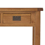 Zelah Oak Dressing Table - Close up of drawer front