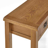 Zelah Oak Dressing Table - Close up of top of dressing table