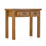 Zelah Oak Dressing Table - Side view with drawers open