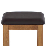 Zelah Oak Stool - Close up of padded seat