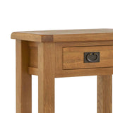 Zelah Oak Telephone Table - Close up of drawer