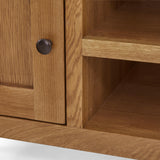 Zelah Oak 90cm TV Stand - Close up of cupboard door handle 