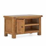 Zelah Oak 90cm TV Stand - Side view with door opening