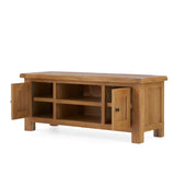 Zelah Oak 120cm TV Stand - Side view with doors opening