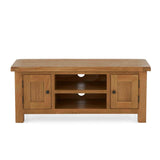 Zelah Oak 120cm TV Stand - Front view showing to of TV stand