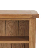 Zelah Oak Small Bookcase - Close up of top