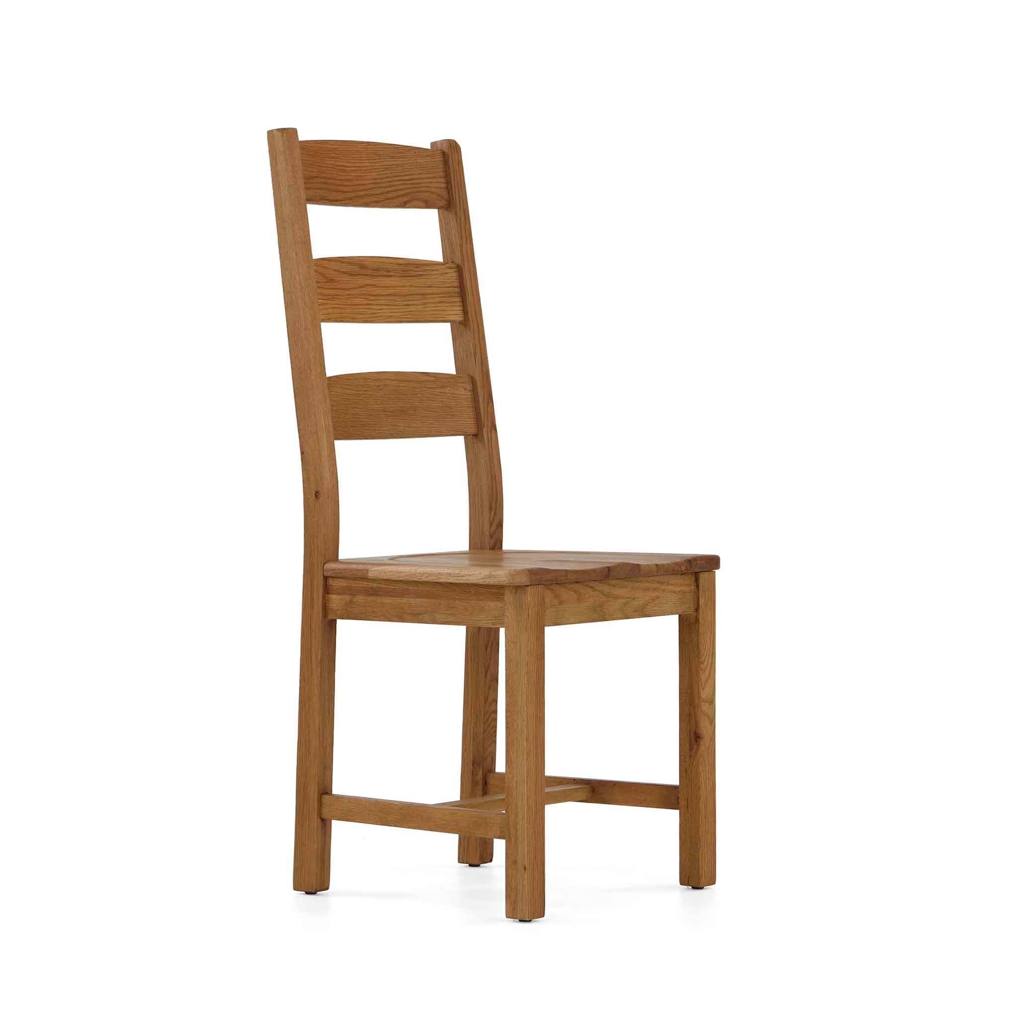 Zelah Oak Slatted Solid Wooden Dining Chair Roseland Roseland