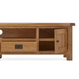 Zelah Oak 200cm TV Stand - Close up of inside cupboard