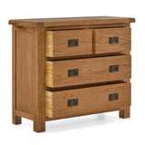 Zelah Oak 2 over 2 Drawer Chest of Drawers - With drawers open