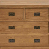 Zelah Oak 2 over 2 Drawer Chest of Drawers - Close up of drawer fronts