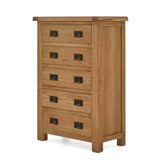 Zelah Oak 5 Drawer Chest of Drawers - Side view