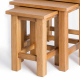 Surrey Oak Nest of Tables - Close up smallest table