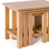 Surrey Oak Nest of Tables - Close up when tables are nested